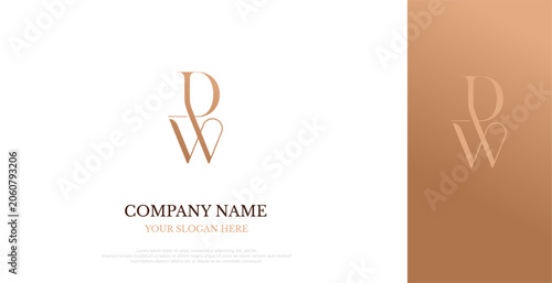 Initial DW Logo Design Elegant