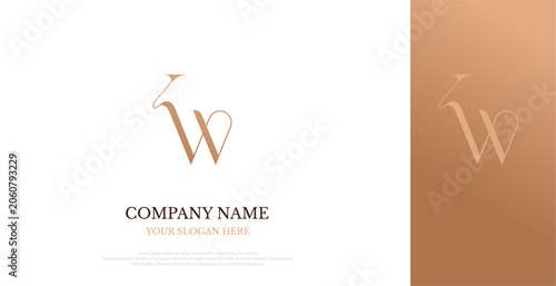 Initial KW Logo Design Elegant