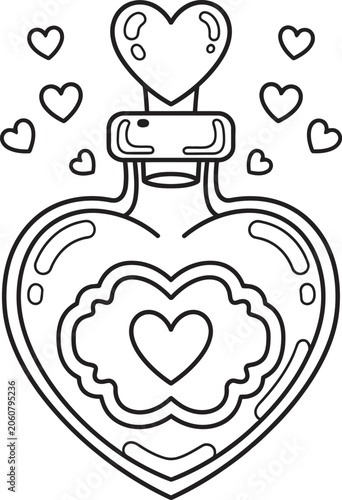 Heart shaped perfume bottle with hearts