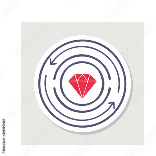 Red diamond with circular arrows icon
