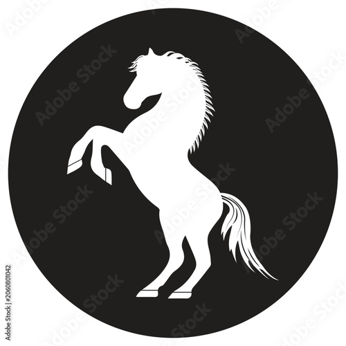 Elegant Horse Silhouette in Circular Frame