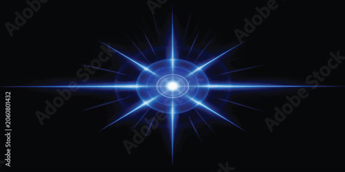 Bright blue starburst light effect on black background with background abstract starburst brilliant electric wallpaper explosion spotlight luminescence conceptual minimalist