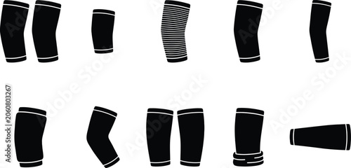 Cuadro en lienzo Black and white illustration of various beverage container shapes
