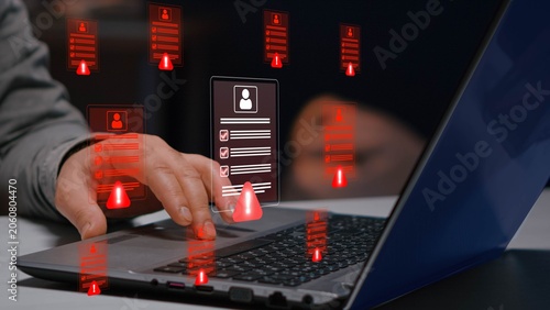Fraud warning digital, identity risk, highlighting cybersecurity, data protection, and online threats in modern communication systems
