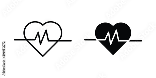 Tableau sur toile Heart rate pulse icon