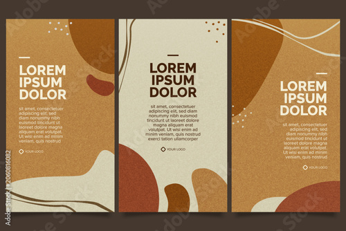 Organic Shapes Earth Tone Textured Background Layout Collection