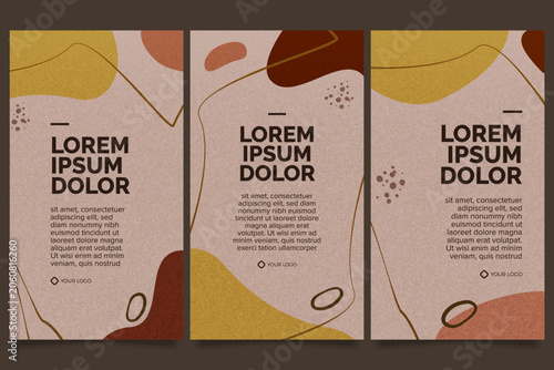 Organic Shapes Earth Tone Textured Background Layout Collection