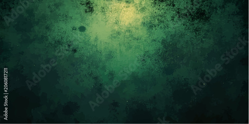Foto An abstract textured background with a deep green hue and scattered luminous spots, creating an atmospheric and enigmatic visual