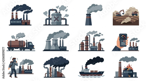 Tableau sur toile Industrial Pollution and Environmental Hazards.
