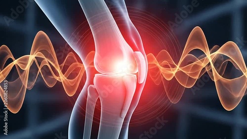 Knee joint pain and inflammation concept.