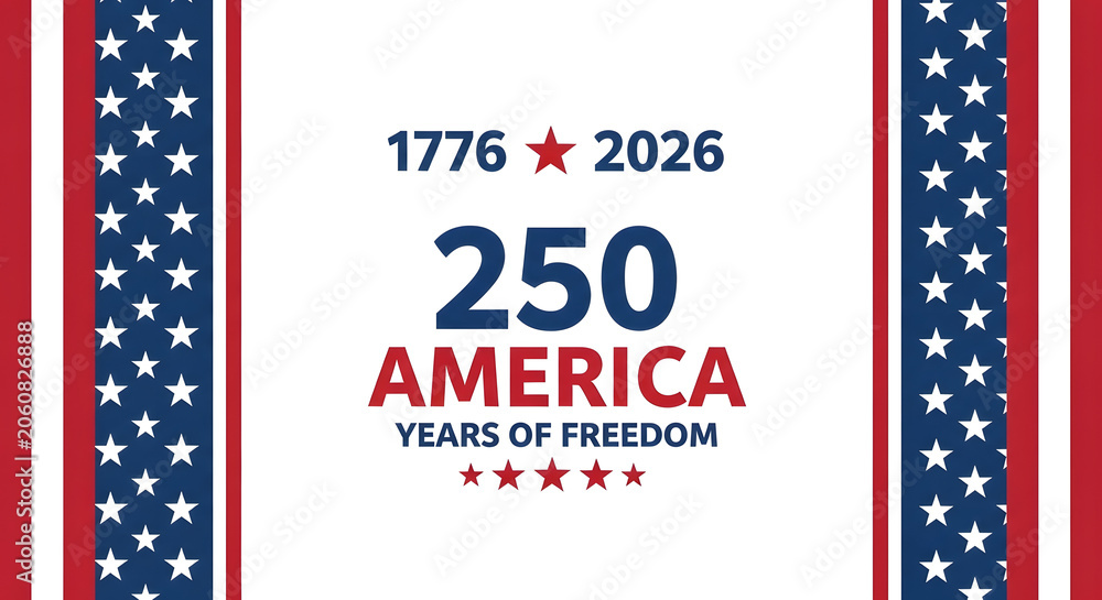 Obraz premium Usa 250th anniversary patriotic graphic