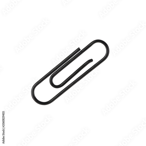 Classic Metallic Paper Clip Isolated on Transparent Background