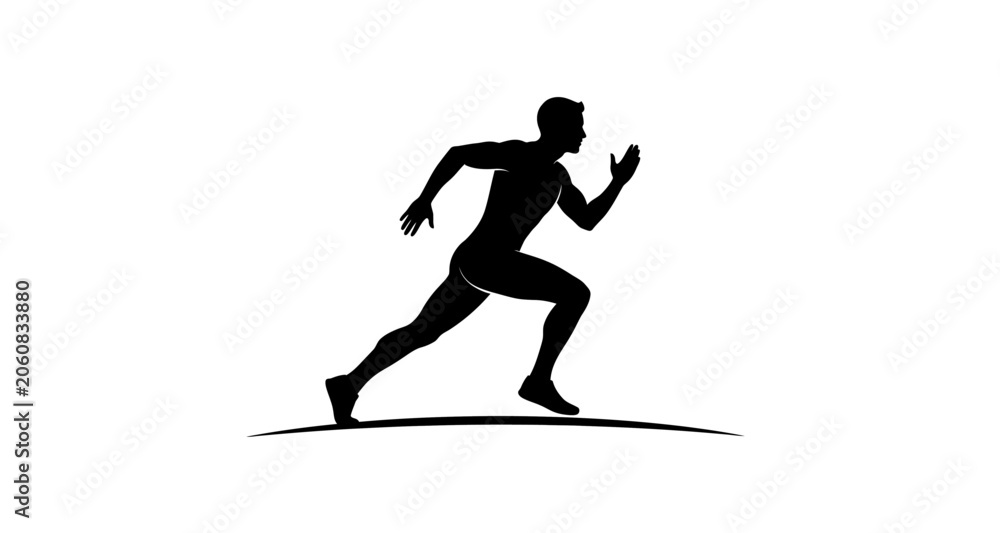 Fototapeta premium Running man silhouette on transparent background