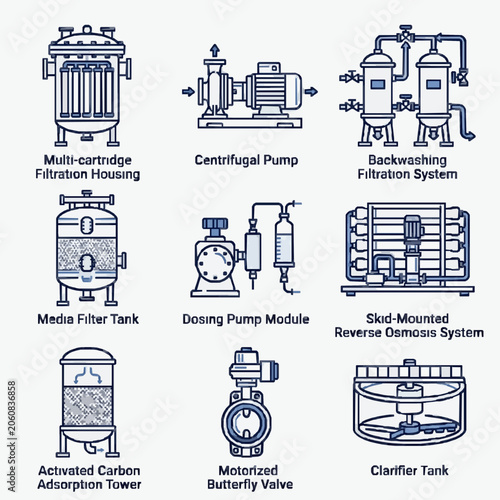 Photos Water Filtration and Purification System Components Collection.