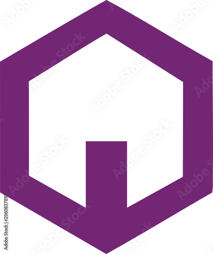 Purple Hexagon Home Logo Icon