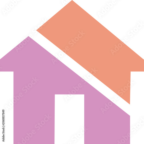 Colorful House Shape Logo Vector