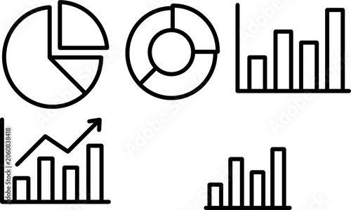 set of business graph icons vector illustration