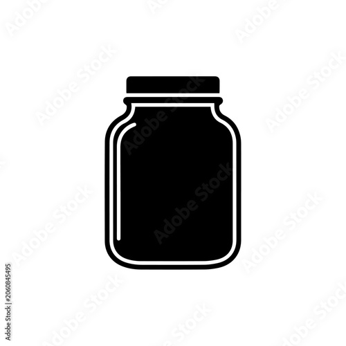 A simple illustration of a jar with a lid on a white background