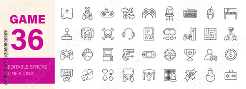 Εκτύπωση καμβά Gaming and E-Sport icon set