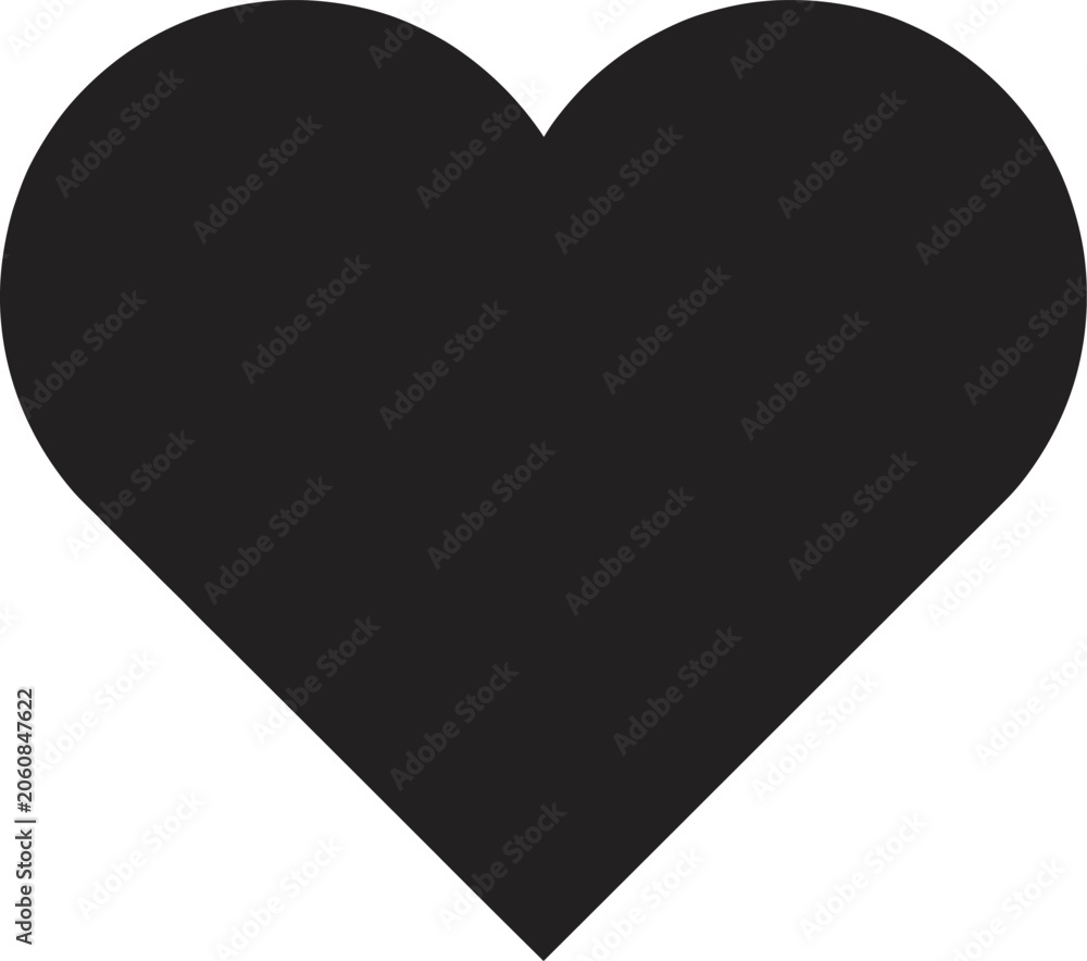 Obraz premium Minimalist Heart Shape Silhouette Icon Representing Love, Romance, Affection, and Emotional Connection