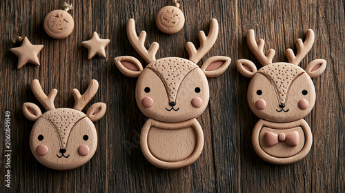 Adorable Deer-Shaped Picture Frame Set with Matching Decorations