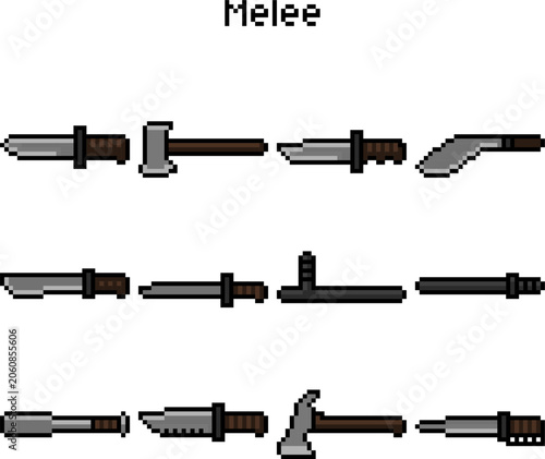 Pixel Art Melee Weapon Collection