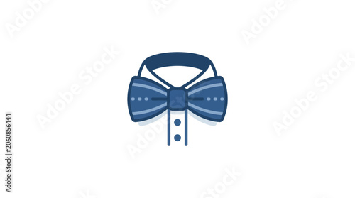 Minimalist Blue Bow Tie and Shirt Collar Icon