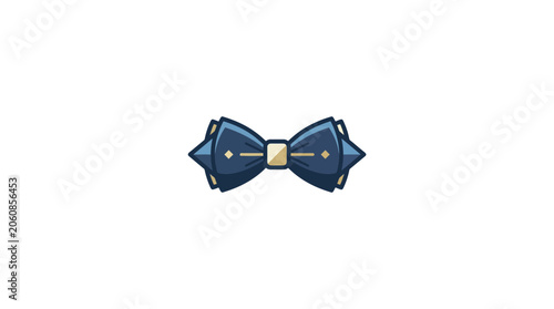 Minimalist Blue Bow Tie Graphic Icon