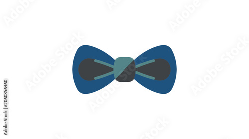 Minimalist Blue Bow Tie Graphic Illustration