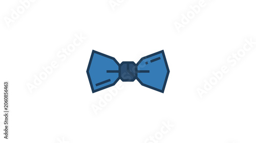Minimalist Blue Bow Tie Icon Graphic