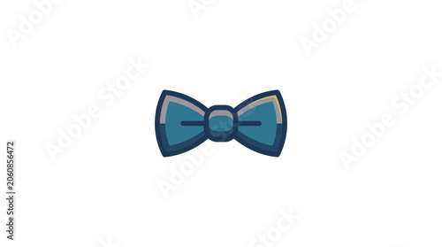 Minimalist Blue Bow Tie Icon Illustration