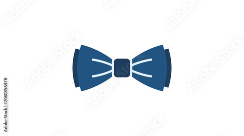 Minimalist Blue Bow Tie Icon Vector Illustration