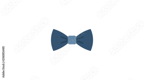 Minimalist Blue Bow Tie Icon Vector Illustration