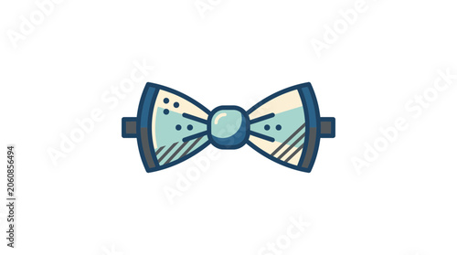 Minimalist Blue Bow Tie Illustration Vector Icon