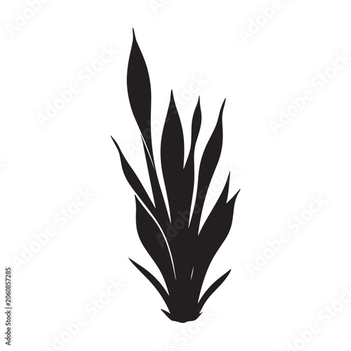 vector silhouette of a snake plant