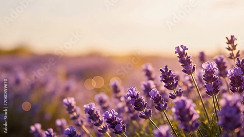 Lavender field in golden light