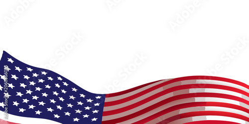 Foto Waving American Flag Illustration With Dark Background