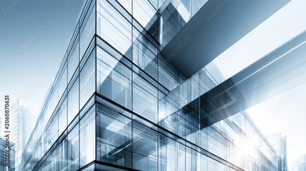 Obraz premium Modern glass architecture office building exterior