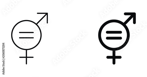 Foto Gender equality symbol in outline and solid style