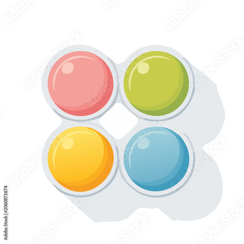 Colorful Paint Circles in Flat Design