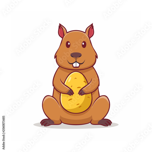 Cute cartoon bear sitting illustration