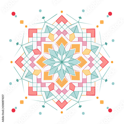 Colorful Geometric Mandala Illustration