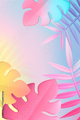 Gradient leaf background, botanical design