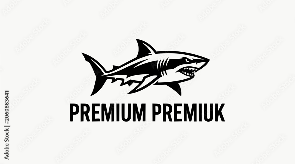 Naklejka premium Aggressive Shark Logo Design, Premium Brand Identity, Vector Art