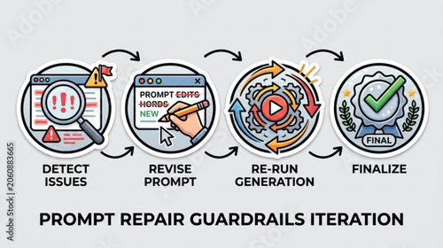 Iterative Process Workflow Illustrating AI Prompt Optimization and Quality Control Refinement Steps