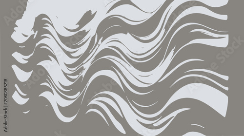 Abstract flowing wavy lines, monochrome gray, modern art background, graphic design