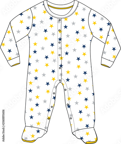 bodysuit long sleeve with socks print illustrations design