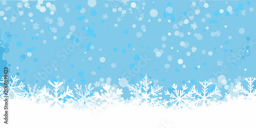 Obraz na plátně Snowflake pattern with blue gradient background and white base