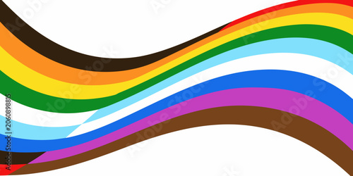 Tableau sur toile Progress pride flag wave pattern on a white background