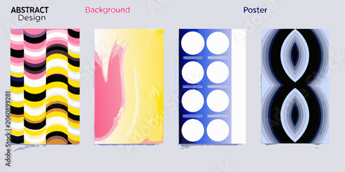 Foto Abstract gradient posters colorful vector designs on white background